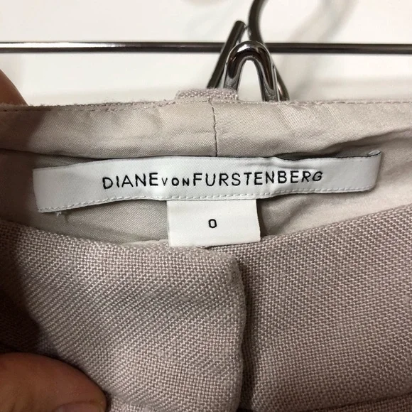 DVF taupe crop fitted pants 0 B8 - Picture 2 of 8